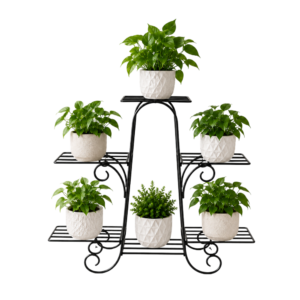 Decorative 6-Tier Metal Plant Stand – Scroll Design Flower Pot Holder